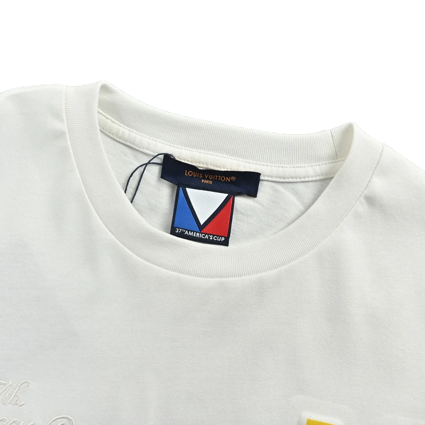 Louis Vuitton/Louis Vuitton colorful spelling embroidered round neck short sleeves